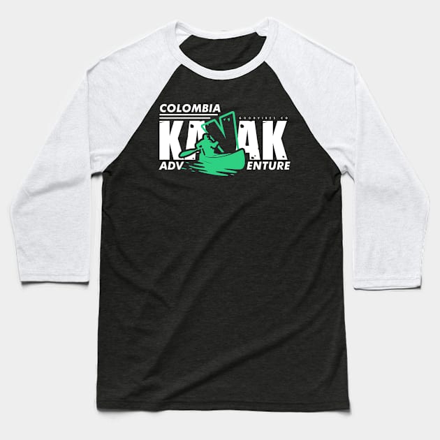 colombia Kayak Adventure Baseball T-Shirt by SerenityByAlex